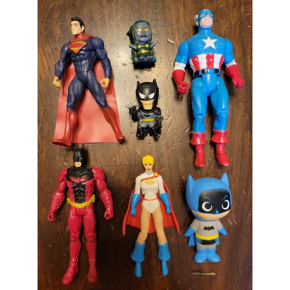 Hasbro Other - Super Heroes Action Figures LOT Power Girl Batman Captain America Dr. Doom 7 Pcs